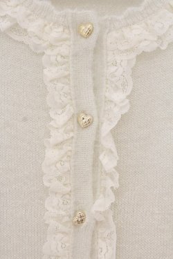 画像2: axes femme POETIQUE / ラメシャギーフリルニットカーディガン M キナリ O-26-01-19-041-AX-TO-OW-OS