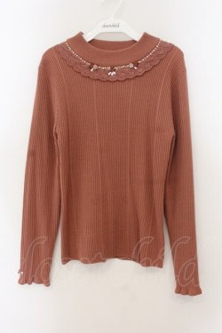 画像1: axes femme / 【パーソナルカラー】ニット F アプリコットピンク O-26-01-19-044-AX-TO-OW-OS