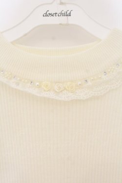 画像2: axes femme / 薔薇モチーフボトルネックプルオーバー M キナリ O-26-01-19-048-AX-TO-OW-OS