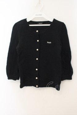 画像1: MILK / ロゴ刺繍カーディガン  クロ O-26-01-19-052-ML-TO-OW-OS