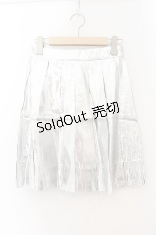画像1: MILK / スパークルスクールスカート  シルバー O-26-01-19-053-ML-SK-OW-ZT095 (1)