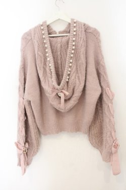 画像5: LIZ LISA / パールリボンケーブルパーカー  ピンク O-26-01-19-054-LO-TO-OW-OS