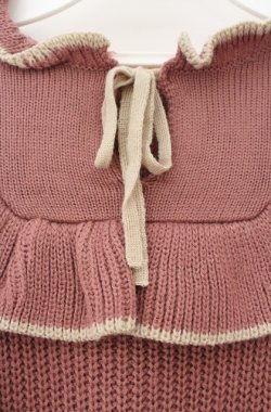 画像2: Fi.n.t / フロントリボン配色フリルニットプルオーバー  ピンクブラウン O-26-01-19-1009-CA-TO-IG-OS