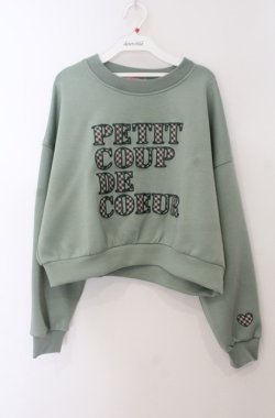 画像1: Fi.n.t / チェック柄パッチワークスウェット  グリーン O-26-01-19-1012-CA-TO-IG-OS