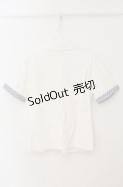 画像2: Fi.n.t / キャンディーストライプタイポロシャツ  シロ×グレー O-26-01-19-1013-CA-BL-IG-ZT539