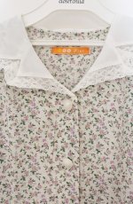 画像2: Fi.n.t / ハンカチ開衿小花柄ワンピース  アイボリー O-26-01-19-1015-CA-OP-IG-ZT538 (2)