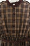 画像2: Fi.n.t / 別珍使いエポレットディテールチェックワンピース  ブラウン O-26-01-19-1017-CA-OP-IG-ZT554 (2)