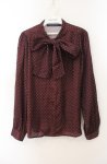 画像1: an another angelus / ドット柄ボウタイブラウス  ワイン O-26-01-19-1018-CA-BL-IG-ZT539 (1)