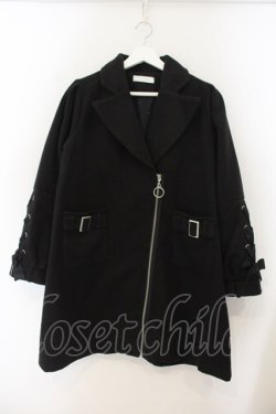 画像1: Dear My Love / フロントジップレースアップチェスターコート M クロ O-26-01-19-057-EL-CO-OW-OS