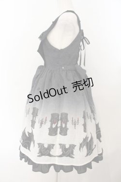 画像5: ALICE and the PIRATES / 悪魔猫と終末の砂時計柄ジャンパースカートI  クロ O-26-01-19-005-PA-OP-OW-OS