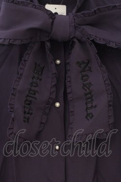 画像2: NOEMIE / ゴシック刺繍ボウタイフリルブラウス M パープル O-26-01-19-060-LO-BL-OW-OS