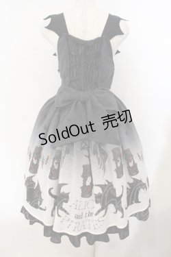 画像6: ALICE and the PIRATES / 悪魔猫と終末の砂時計柄ジャンパースカートI  クロ O-26-01-19-005-PA-OP-OW-OS