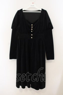 画像1: To Alice / メイドシリーズベロアワンピース M クロ O-26-01-19-062-LO-OP-OW-OS