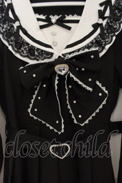 画像2: DearMyLove / ハートビジューリボンレース学園ワンピース M クロ O-26-01-19-064-EL-OP-OW-OS