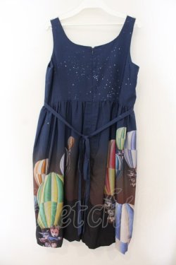 画像4: pays des fees  / 気球バルーンワンピース(七戸優 画) 9 ネイビー O-26-01-19-066-PU-OP-IG-OS