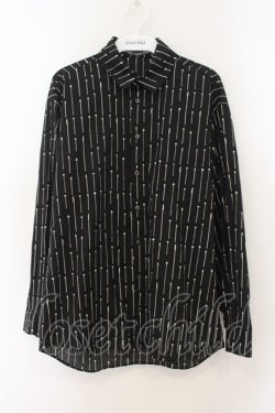 画像1: pays des fees  / ストライプシャツ 1 ブラック O-26-01-19-067-PU-BL-IG-OS