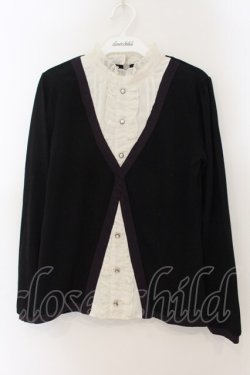 画像1: axes femme / カーデレイヤード風PO  クロ×オフ×パープル O-26-01-19-070-AX-TO-IG-OS