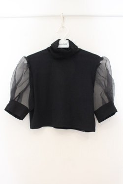 画像1: pays des fees  / forest maiden 背中あきカットソー  ブラック O-26-01-19-074-PU-TO-IG-OS