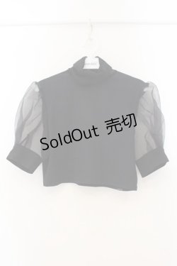 画像1: pays des fees  / forest maiden 背中あきカットソー  ブラック O-26-01-19-074-PU-TO-IG-OS