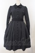 Sheglit / ストライプタックワンピース M ネイビーブルー O-26-01-19-007-EL-OP-OW-OS