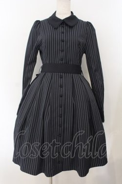 画像1: Sheglit / ストライプタックワンピース M ネイビーブルー O-26-01-19-007-EL-OP-OW-OS