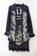 四叶工房 / 「龍吟曲」チャイナ風長袖刺繍ワンピース XS ネイビー O-26-01-19-008-PU-OP-OW-OS