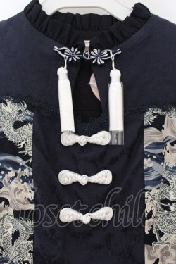 画像2: 四叶工房 / 「龍吟曲」チャイナ風長袖刺繍ワンピース XS ネイビー O-26-01-19-008-PU-OP-OW-OS