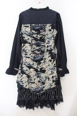 画像5: 四叶工房 / 「龍吟曲」チャイナ風長袖刺繍ワンピース XS ネイビー O-26-01-19-008-PU-OP-OW-OS