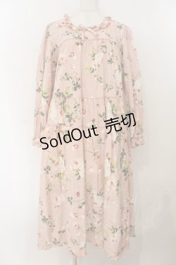 画像1: PINK HOUSE / Berry Roseプリントミディワンピース  ピンク O-26-01-19-012-LO-OP-OW-OS
