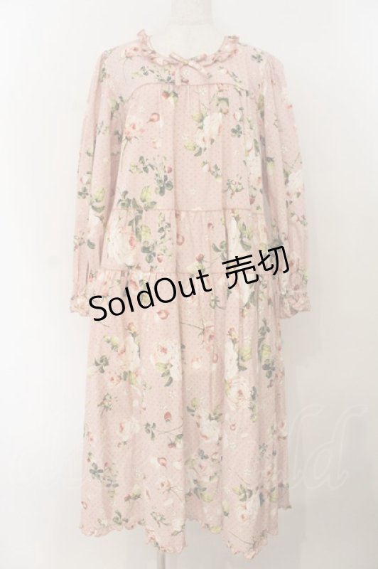画像1: PINK HOUSE / Berry Roseプリントミディワンピース  ピンク O-26-01-19-012-LO-OP-OW-OS (1)