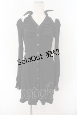 画像1: EATME / オープンカラーワンピース F クロ O-26-01-19-002-LO-OP-OW-ZT539