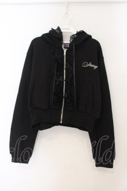 画像1: Starry by lillilly / フリルレースパーカー F クロ O-26-01-19-015-PU-TO-OW-OS