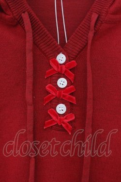 画像3: lilLilly / レース配色ニットパーカー F アカ O-26-01-19-016-LO-TO-OW-OS