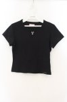 画像1: lilLilly / チャーム付きTシャツ F クロ O-26-01-19-017-LO-TO-OW-ZT539 (1)