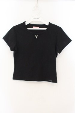 画像1: lilLilly / チャーム付きTシャツ F クロ O-26-01-19-017-LO-TO-OW-OS