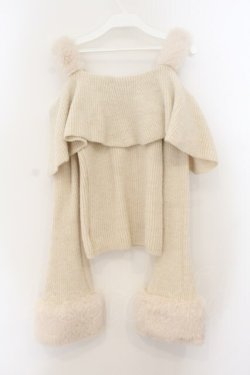 画像3: EAT ME / フェイクファーストラップオフショルダーリブニット F アイボリー O-26-01-19-020-LO-TO-OW-OS