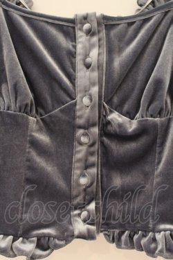 画像2: lilLilly / ベロアパフブラウス F ブルー O-26-01-19-024-LO-TO-OW-OS