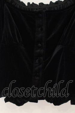 画像2: lilLilly / ベロアパフブラウス F クロ O-26-01-19-025-LO-TO-OW-OS