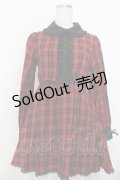 Dear My Love / フリルリボンセットアップ風ワンピース M ミニ丈 レッドチェック O-26-01-20-041-EL-OP-IG-OS