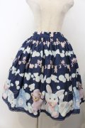 axes femme kawaii / ランドリー柄スカート  ネイビー O-26-01-20-044-AX-SK-IG-OS