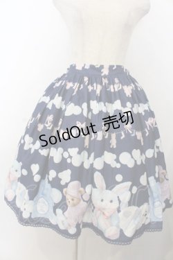 画像1: axes femme kawaii / ランドリー柄スカート  ネイビー O-26-01-20-044-AX-SK-IG-OS