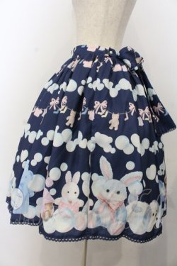 画像2: axes femme kawaii / ランドリー柄スカート  ネイビー O-26-01-20-044-AX-SK-IG-OS
