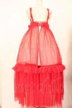 画像1: Candy Stripper / MARRY ME HARNESS TULLE スカート  レッド O-26-01-20-047-PU-SK-IG-OS