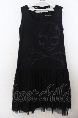 画像1: HELL CAT PUNKS / スカルワッペンデニムワンピース  ブラック O-26-01-20-006-PU-OP-OW-OS