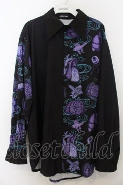 画像1: ACDC RAG / をち水アシメシャツ  ブラック×パープル O-26-01-20-052-PU-BL-IG-OS