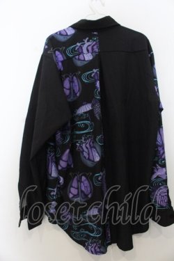 画像2: ACDC RAG / をち水アシメシャツ  ブラック×パープル O-26-01-20-052-PU-BL-IG-OS