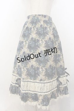 画像1: metamorphose / ゴブランプリントミディアムスカート  ブルー×生成り O-26-01-20-054-ME-SK-IG-OS