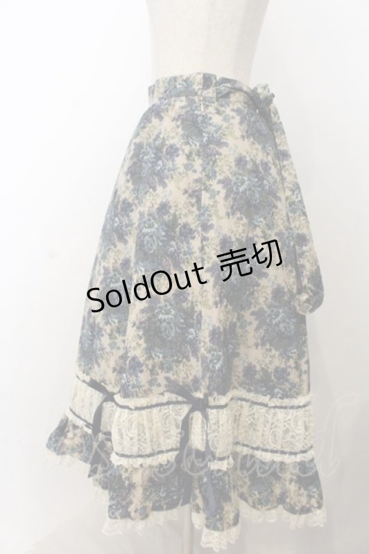 画像2: metamorphose / ゴブランプリントミディアムスカート  ブルー×生成り O-26-01-20-054-ME-SK-IG-OS (2)