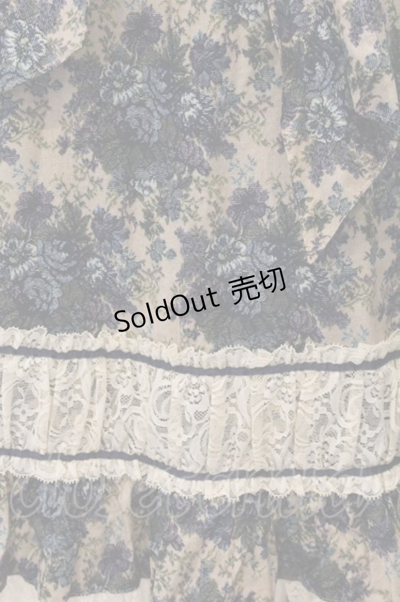 画像3: metamorphose / ゴブランプリントミディアムスカート  ブルー×生成り O-26-01-20-054-ME-SK-IG-OS (3)