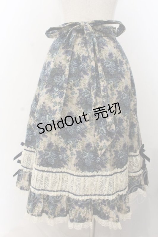 画像4: metamorphose / ゴブランプリントミディアムスカート  ブルー×生成り O-26-01-20-054-ME-SK-IG-OS (4)